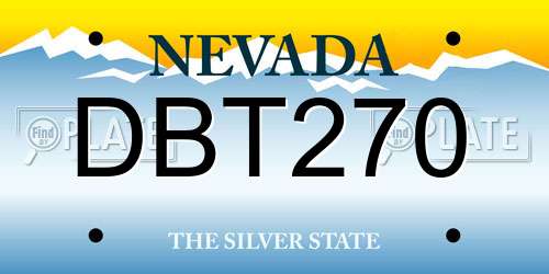 DBT270 Nevada License Plate