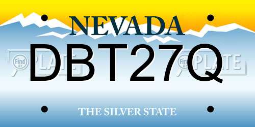 DBT27Q Nevada License Plate