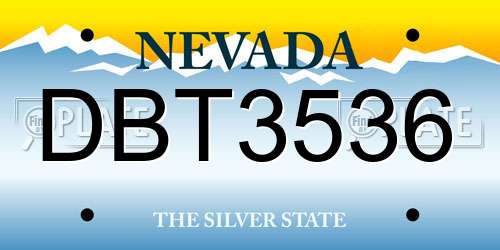 DBT3536 Nevada License Plate