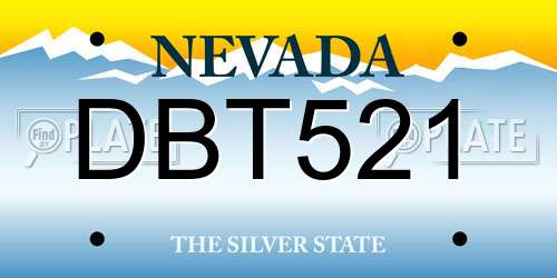 DBT521 Nevada License Plate