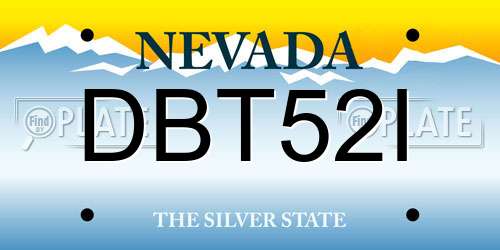 DBT52I Nevada License Plate