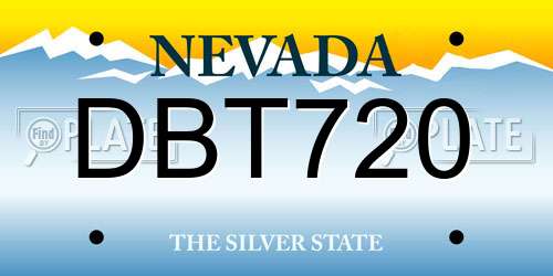 DBT720 Nevada License Plate