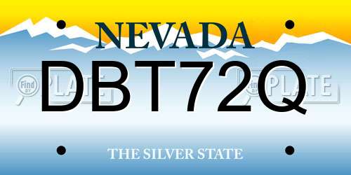 DBT72Q Nevada License Plate