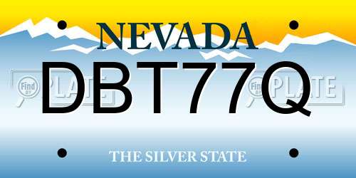 DBT77Q Nevada License Plate