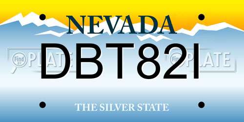 DBT82I Nevada License Plate