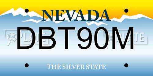 DBT90M Nevada License Plate