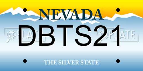 DBTS21 Nevada License Plate