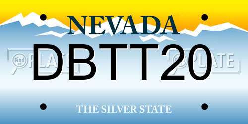 DBTT20 Nevada License Plate