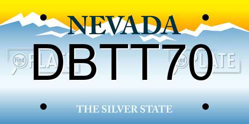 DBTT70 Nevada License Plate