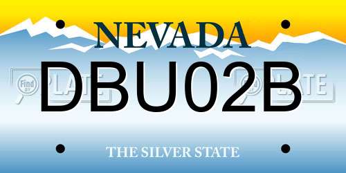 DBU02B Nevada License Plate