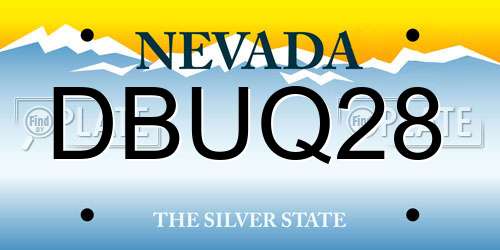 DBUQ28 Nevada License Plate