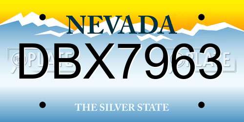 DBX7963 Nevada License Plate
