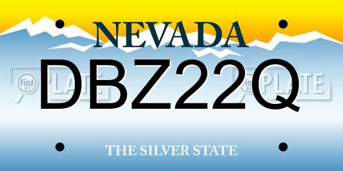 DBZ22Q Nevada License Plate