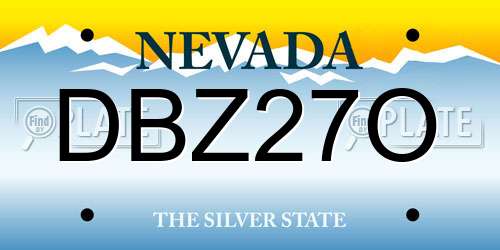 DBZ27O Nevada License Plate