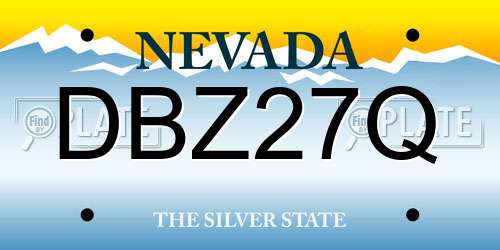 DBZ27Q Nevada License Plate