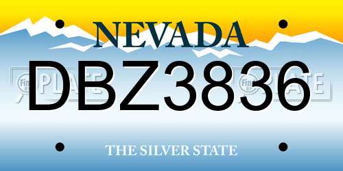DBZ3836 Nevada License Plate