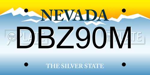 DBZ90M Nevada License Plate