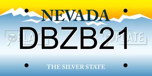 DBZB21 Nevada License Plate