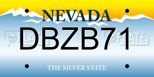 DBZB71 Nevada License Plate
