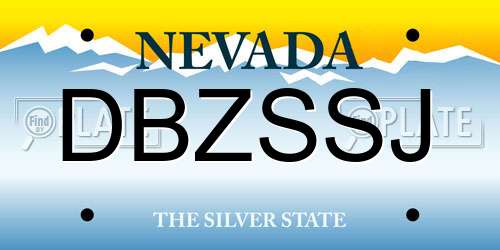 DBZSSJ Nevada License Plate