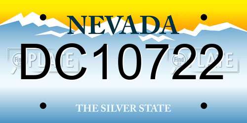 DC10722 Nevada License Plate