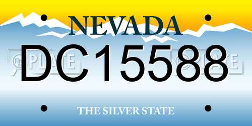 DC15588 Nevada License Plate