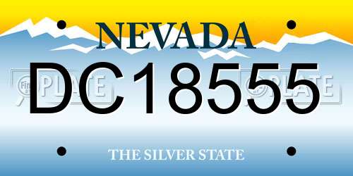 DC18555 Nevada License Plate
