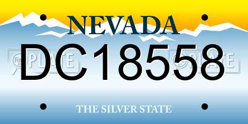 DC18558 Nevada License Plate