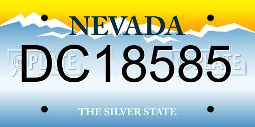 DC18585 Nevada License Plate