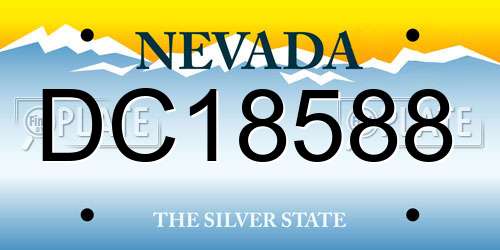 DC18588 Nevada License Plate
