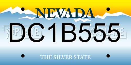 DC1B555 Nevada License Plate