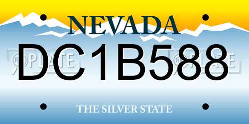 DC1B588 Nevada License Plate