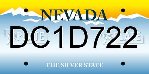 DC1D722 Nevada License Plate