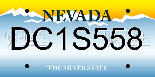 DC1S558 Nevada License Plate