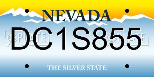 DC1S855 Nevada License Plate