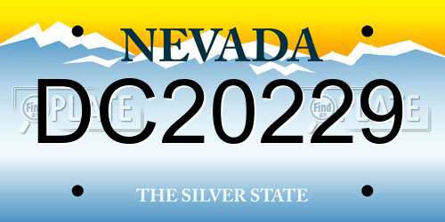 DC20229 Nevada License Plate