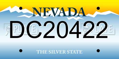 DC20422 Nevada License Plate