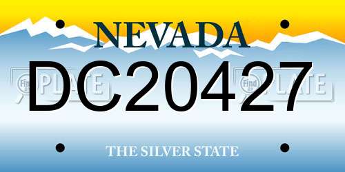 DC20427 Nevada License Plate