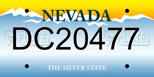 DC20477 Nevada License Plate