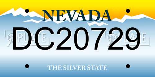 DC20729 Nevada License Plate