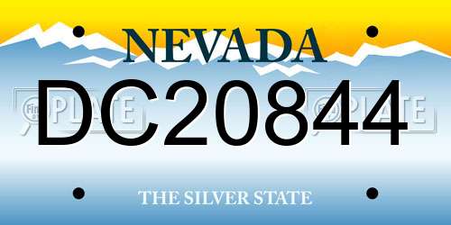 DC20844 Nevada License Plate
