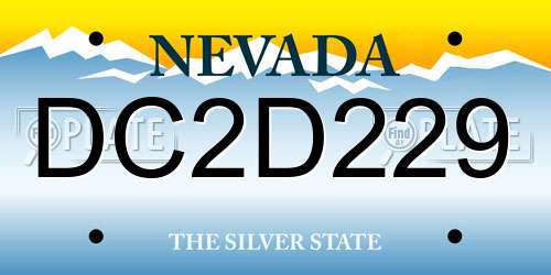 DC2D229 Nevada License Plate