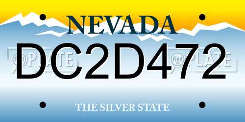 DC2D472 Nevada License Plate