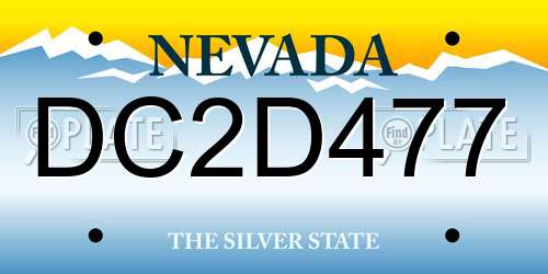 DC2D477 Nevada License Plate
