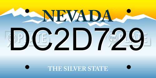 DC2D729 Nevada License Plate