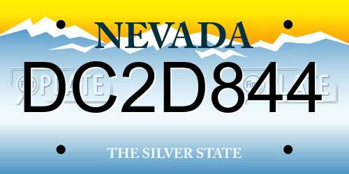 DC2D844 Nevada License Plate