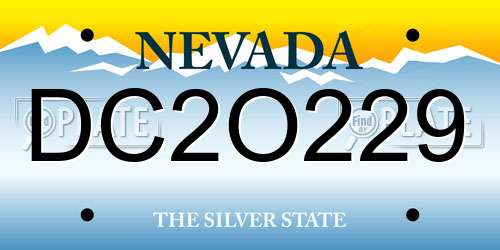 DC2O229 Nevada License Plate
