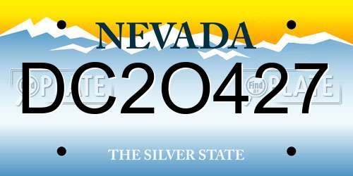 DC2O427 Nevada License Plate
