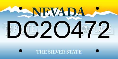 DC2O472 Nevada License Plate