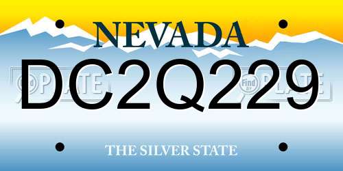 DC2Q229 Nevada License Plate